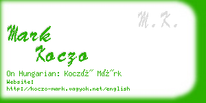 mark koczo business card